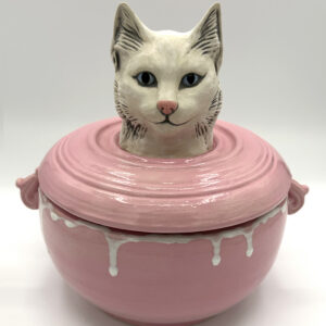Cat Vessel, White & Pink