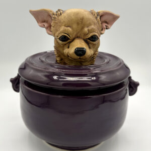 Chihuahua Vessel, Tan & Eggplant