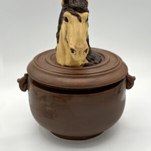 Horse Vessel, Tan & Chocolate Brown