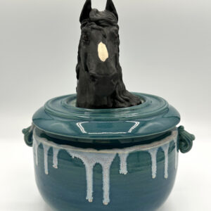 Horse Vessel, Black & Teal