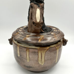 Horse Vessel, Brown & Bronze