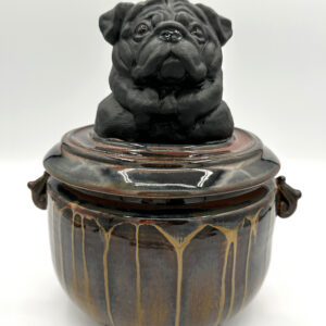 Pug Vessel, Black & Molten Brown